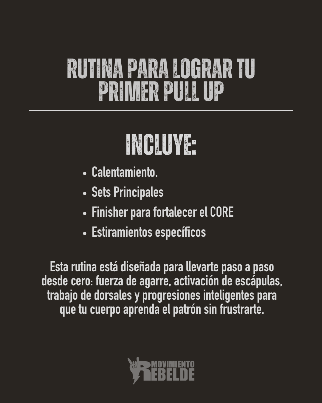 Rutina | Tu Primer Pull Up