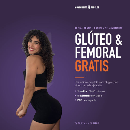 Diana de Movimiento Rebelde en ropa deportiva negra: portada de la Rutina Glúteo y Femoral GRATIS